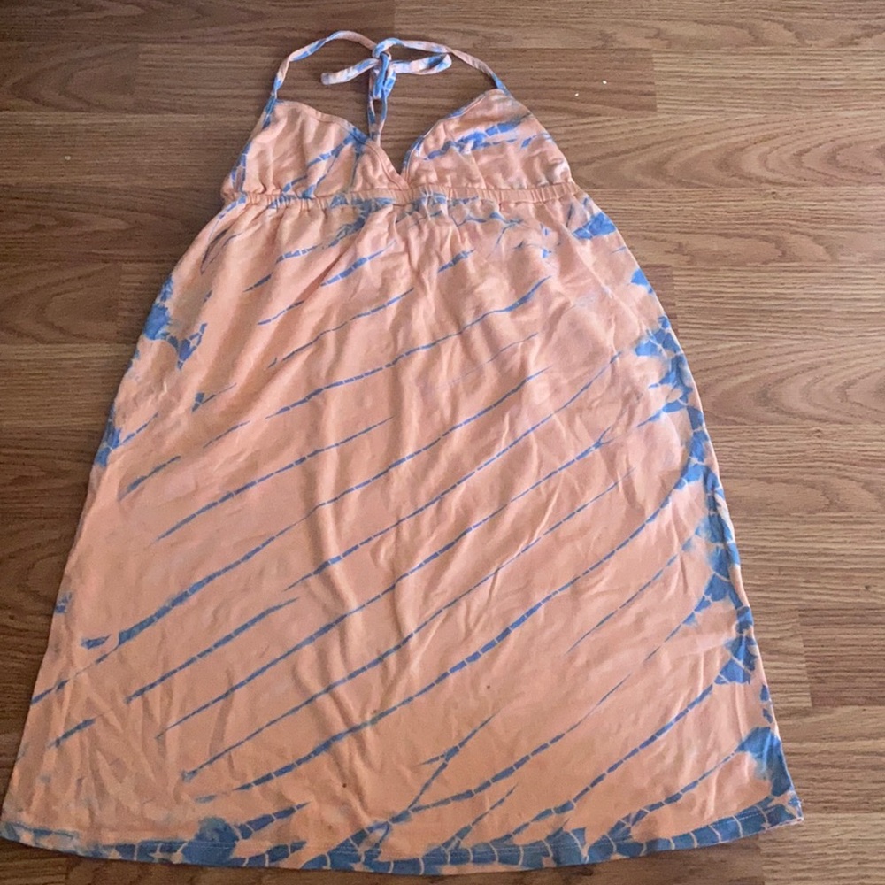 Fighting eel pink and blue tie dye dress in XS